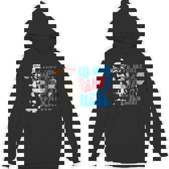 Red White And Feral Raccoon 4Th Of July Saying Meme Hoodie - Thegiftio UK