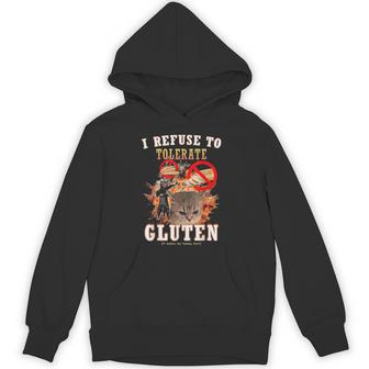I Refuse To Tolerate Gluten Cat Meme Hoodie - Thegiftio UK