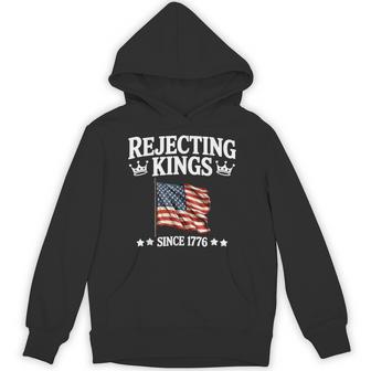 Rejecting Kings Since 1776 American Vintage Flag 4Th Of July Hoodie - Thegiftio UK