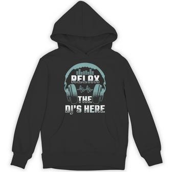 Relax The Dj's Here Headphones Turntable Equalizer Kit Hoodie - Thegiftio UK