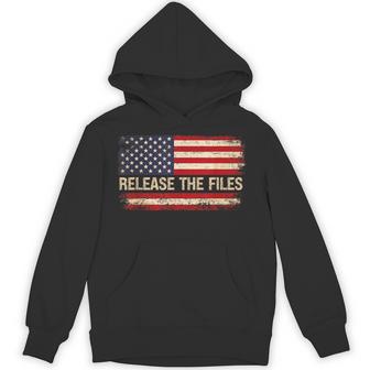 Release The Files Us Flag Vintage Hoodie - Thegiftio UK