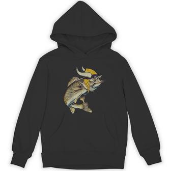 Retro Vintage Minnesota Walleye Fishing Lake Walleye Fishing Hoodie - Thegiftio UK
