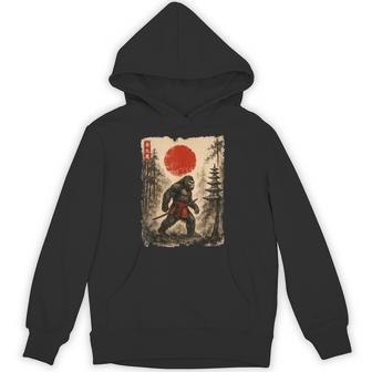Samurai Bigfoot Japanese Vintage Sasquatch Ukiyo-E Hoodie - Thegiftio UK