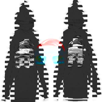 Santa Claus Hat Sunglasses Beach Christmas In July Hoodie - Thegiftio UK