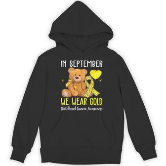 In September We Wear Gold Childhood Cancer Awareness Ribbon Hoodie - Thegiftio