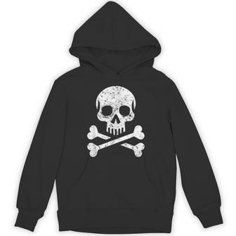 Skull Crossbones Skeleton Jolly Roger Flag Halloween Hoodie - Thegiftio