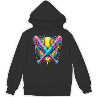 Softball Player Ice Cream Drip Hoodie - Thegiftio UK