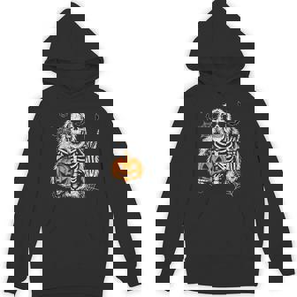 Spooky Bigfoot Jack O Lantern Skeleton Halloween Boys Mens Hoodie - Monsterry