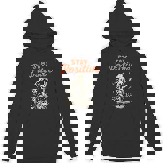 Stay Positive Skeleton Shark Halloween Hoodie - Monsterry