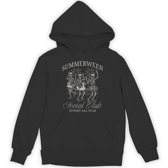 Summerween Social Club Skeleton Dancing Summer Halloween Hoodie - Thegiftio UK