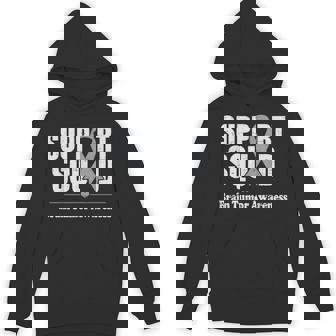Support Squad Brain Tumor Awareness Brain Cancer Gray Ribbon Hoodie | Mazezy