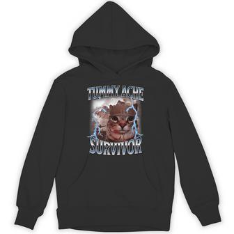 I Survived Today's Tummy Ache Survivor Cat Meme Hoodie - Thegiftio UK