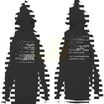 I Have Two Titles Dad And Grandpa Fathers Day American Flag Hoodie - Thegiftio UK