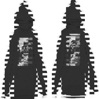 Ufo付き面白い猫セルフィー Hoodie - Kawaiitshirt