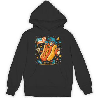 Vintage 4Th Of July Hotdog Patriotic 4Th Of July Hoodie - Thegiftio UK