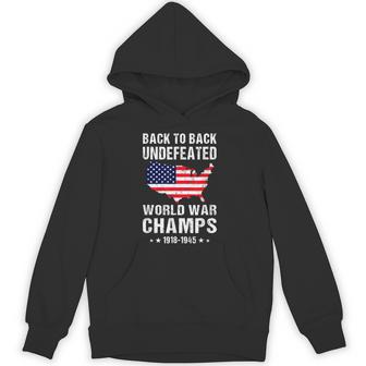 Vintage Back-To-Back Undefeated World War Champs 4Th Of July Hoodie - Thegiftio UK