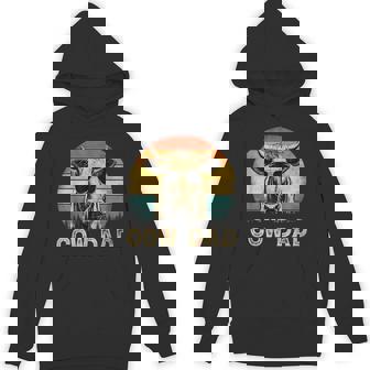 Vintage Cow Dad Cow Lovers Daddy Father's Day Hoodie - Thegiftio