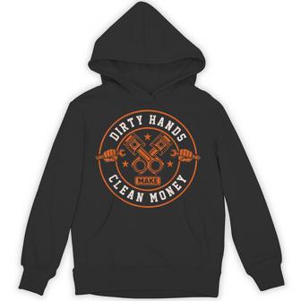 Vintage Dirty Hands Make Clean-Money Mechanic Hoodie - Thegiftio UK