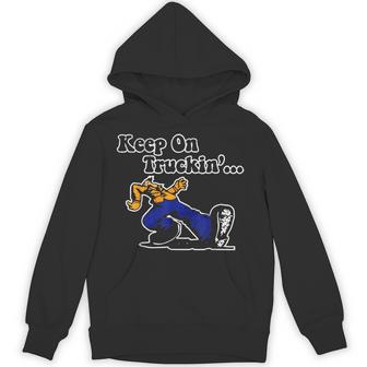 Vintage Motivational Quote Keep On Truckin Retro Meme Hoodie - Thegiftio UK
