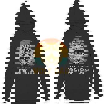 Vintage Wolf Dad Wolf Lovers Daddy Father's Day Hoodie - Monsterry
