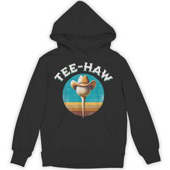 Western Haw Y'all Golf Ball Cowboy Southern Retro Hoodie - Thegiftio UK