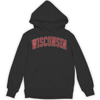 Wisconsin Wi Vintage Athletic Sports Style 80S 90S Hoodie - Thegiftio UK