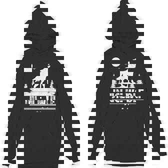 Wolf Animal Lover Retro Uncle Wolf Father's Day Hoodie - Thegiftio UK