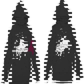 かわいいアルパカ弾き ピアノ音符記号 ミュージシャンアート パーカー - Kawaiitshirt