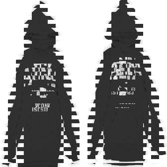 アリーナ ウィスコンシン Wi ヴィンテージ アスレチック スポーツ デザイン パーカー - Kawaiitshirt