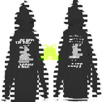 カエルのモチーフ面白いカエルのことわざは私にキスします Frog Motif Frogs Worry Hoppy パーカー - Kawaiitshirt