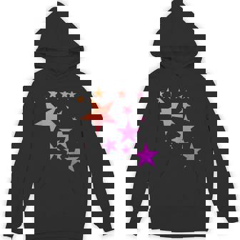 カラフルなオレンジピンクの星、流れ星柄デザイン。 Hoodie - Kawaiitshirt