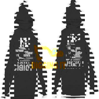 キッズ I'm 2 And Digging It 男の子向けのかわいいショベルデザイン パーカー - Kawaiitshirt