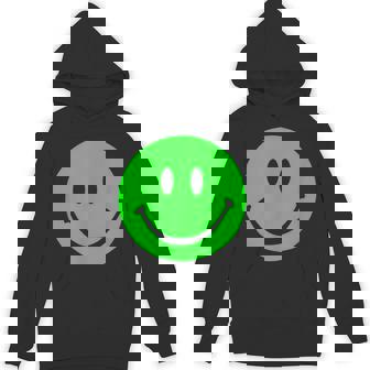 グリーン スマイリーフェイス レトロ グリーン ハッピーフェイス パーカー - Kawaiitshirt