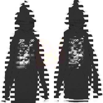 ゴリラ 演奏 ギター 面白い ロック 音楽 ギター ゴリラ パーカー - Kawaiitshirt