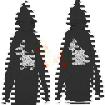 スコティッシュテリア水彩フラワーデザイン。 パーカー - Kawaiitshirt