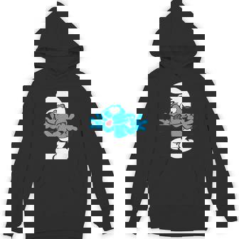 スマーフ ジョキー スマーフ 舌 ジョイフル ブルー コミック スマーフェット Hoodie - Kawaiitshirt