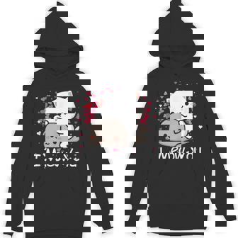 ハート バレンタイン ピーチゴマ 猫 カップル I Meow You パーカー - Kawaiitshirt