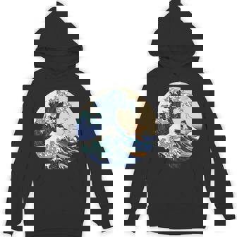 ファンシー 神奈川 大波 相撲 サーフィン パロディ Hoodie - Kawaiitshirt