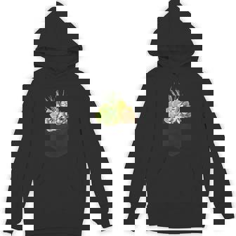 ポケットに入った多肉植物、胸にエケベリアセダム Hoodie - Kawaiitshirt