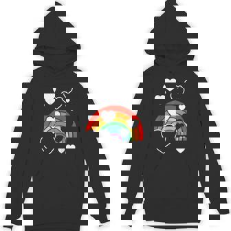 レインボーカラー ホワイト ハート ハート 雨 虹 旗 パーカー - Kawaiitshirt