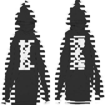 大文字 K アルファベットモノグラム イニシャル Hoodie - Kawaiitshirt