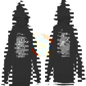 波を介して鯉に乗るパグ日本のヴィンテージ画 Hoodie - Kawaiitshirt