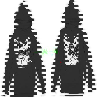 犬のサングラス喫煙420クールな雑草大麻マリファナ Hoodie - Kawaiitshirt