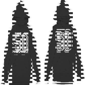 番号 50 ホワイト スポーツ ディストレスト番号 パーカー - Kawaiitshirt