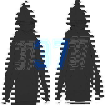 番号37インチ ブルー Hoodie - Kawaiitshirt