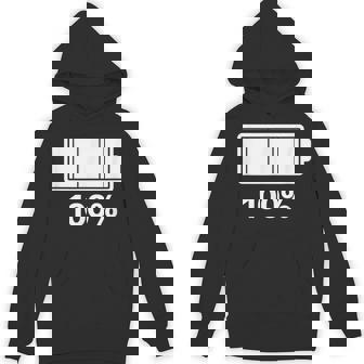 電池【100】バッテリー おもしろ 面白い ギャグ ネタ ウケ狙い 笑える ユーモア お笑い 個性的な Hoodie - Kawaiitshirt