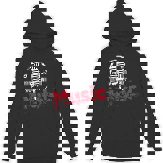 音楽 マイク ヘッドホン 日常 テキスト シンプル レトロ Hoodie - Kawaiitshirt