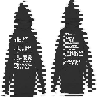 食べる 睡眠 ポーカー リピート トランプ ゲーム ホールデム パーカー - Kawaiitshirt