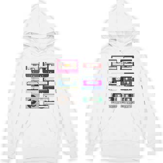 80 年代のロック カセット T シャツ男性ヴィンテージ ロック カセット テープ Hoodie - Kawaiitshirt