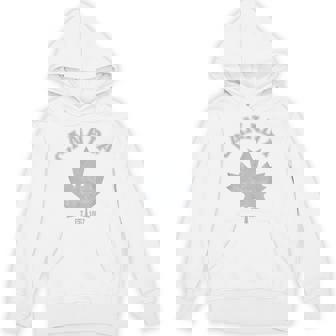 Canada Est 1867 Maple Leaf Vintage Canada Flag Love Hoodie - Monsterry